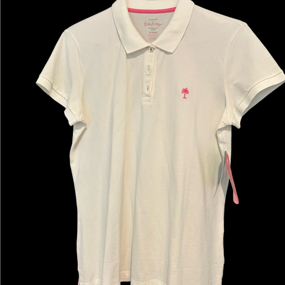 Lilly Pulitzer White Polo Shirt l